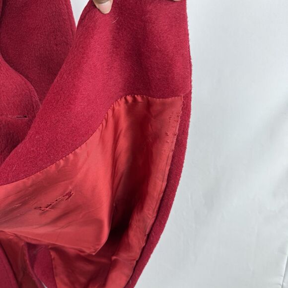 Harvé Benard Vintage Style Red Wool Coat Double Breasted Women’s XL USA - Picture 11 of 16